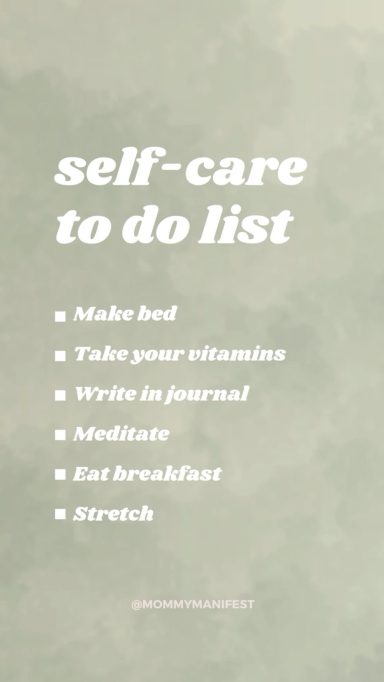 Self- care to do list